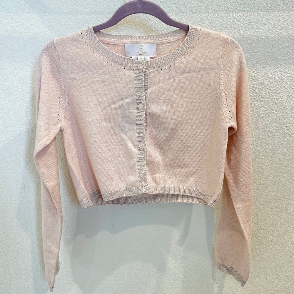 Jacadi girls bolero cardigan, light pink, Size:8, Brand New